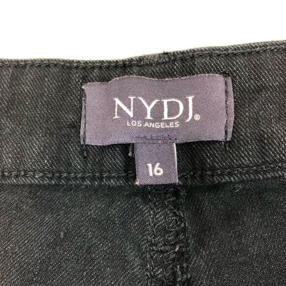NYDJ Black Linen Blend Pants Size 16 Lift Tuck - Picture 8 of 11